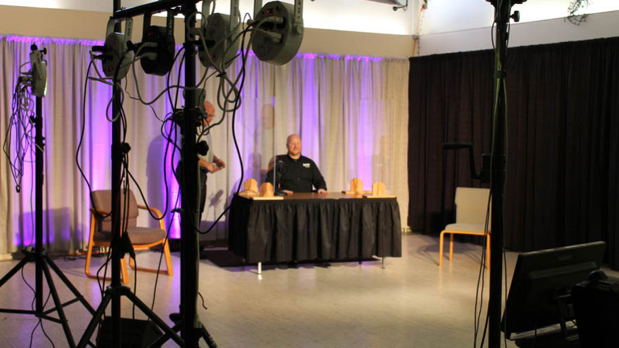 Event production set behind the scenes